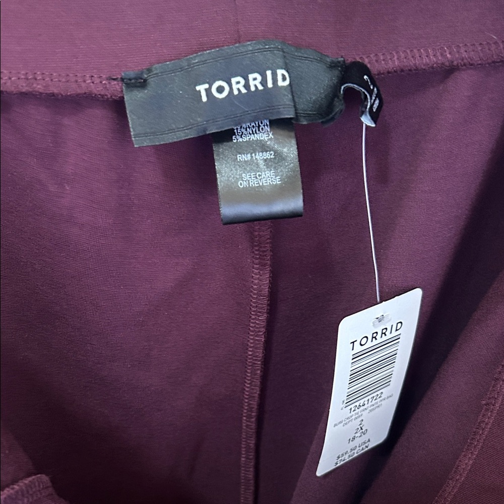 Torrid Deep Maroon Women's Pants - Picture 2 of 6